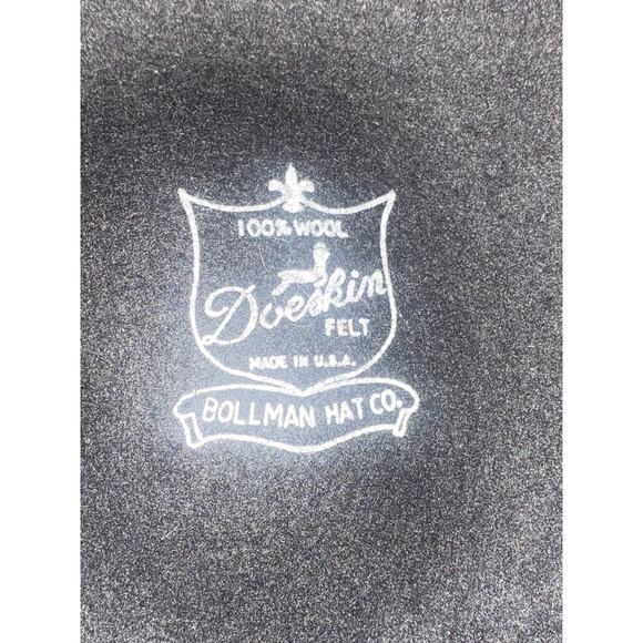 VTG Bollman Hat Co. Importina Black Wool Hat Size 7 22 Inches - Picture 5 of 8